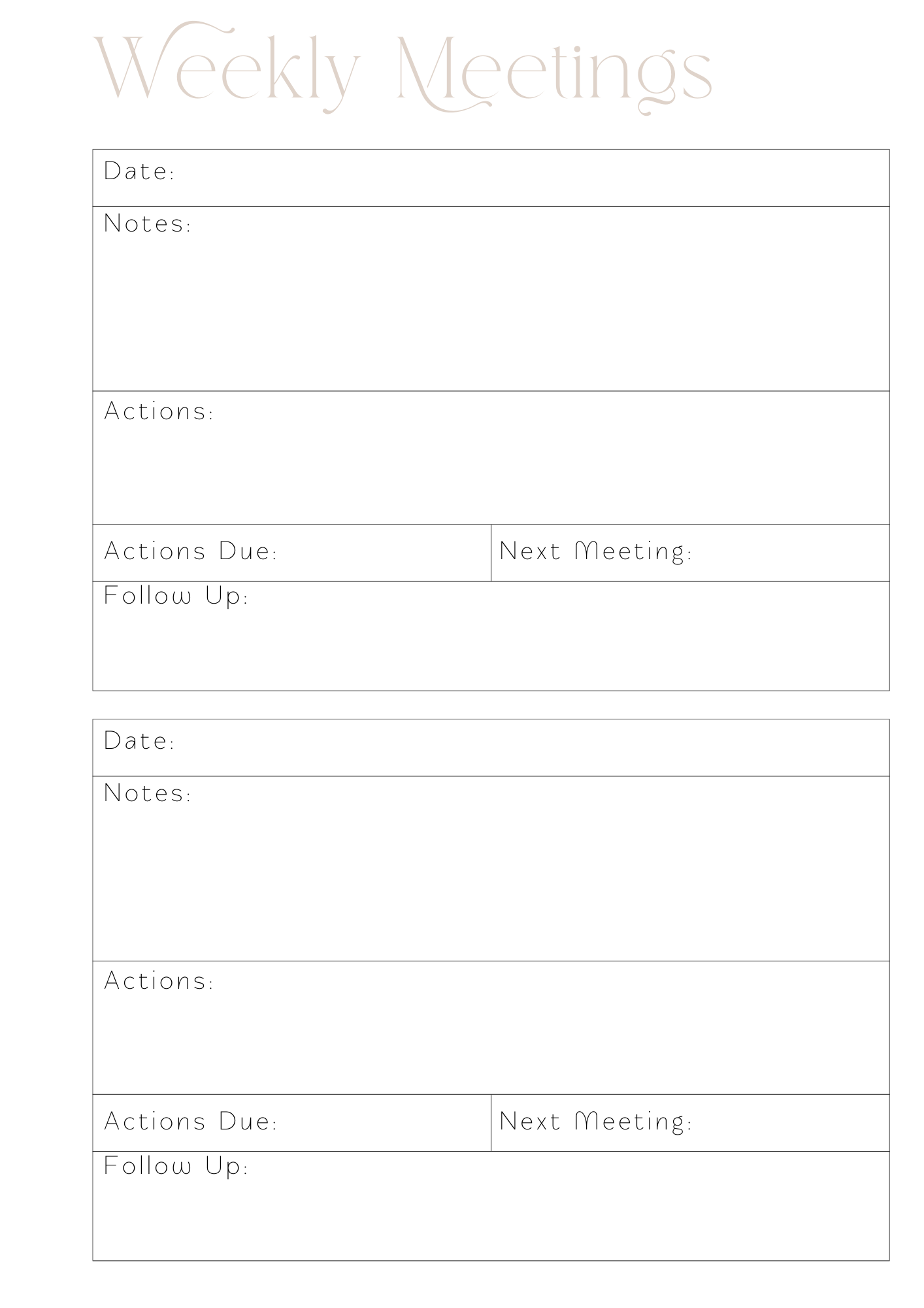 Weekly Meetings - Bonus Pack